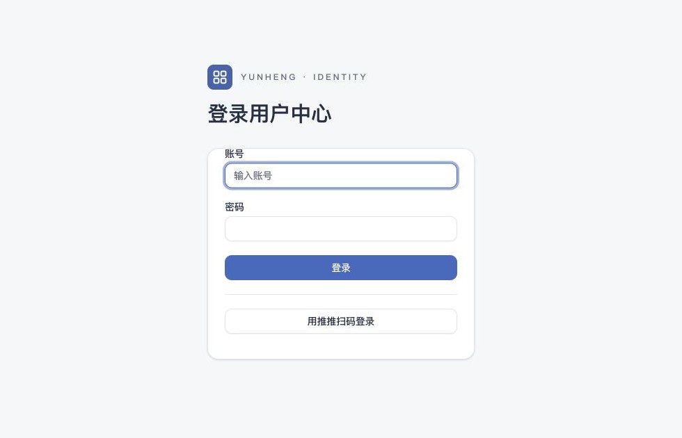 统一登录：空白账号密码表单，未包含任何凭据