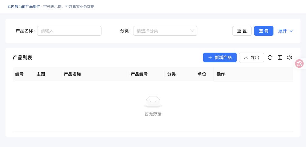 维护产品和规格 · 功能入口